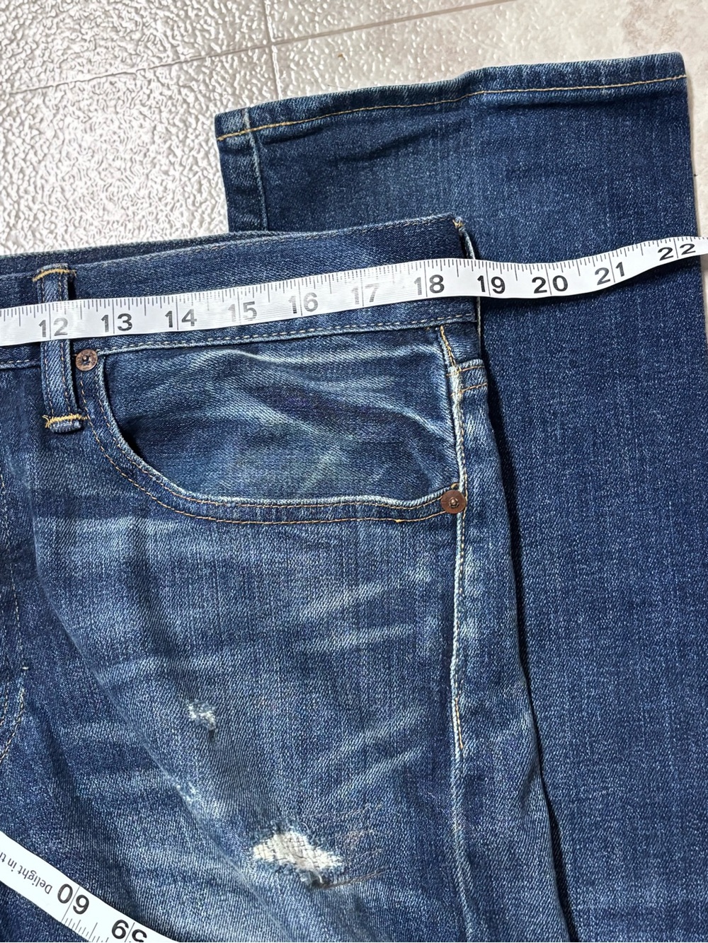 Polo Ralph Lauren Jeans Varick Slim Straight Distressed Patchwork 34 X 30 - Picture 8 of 14